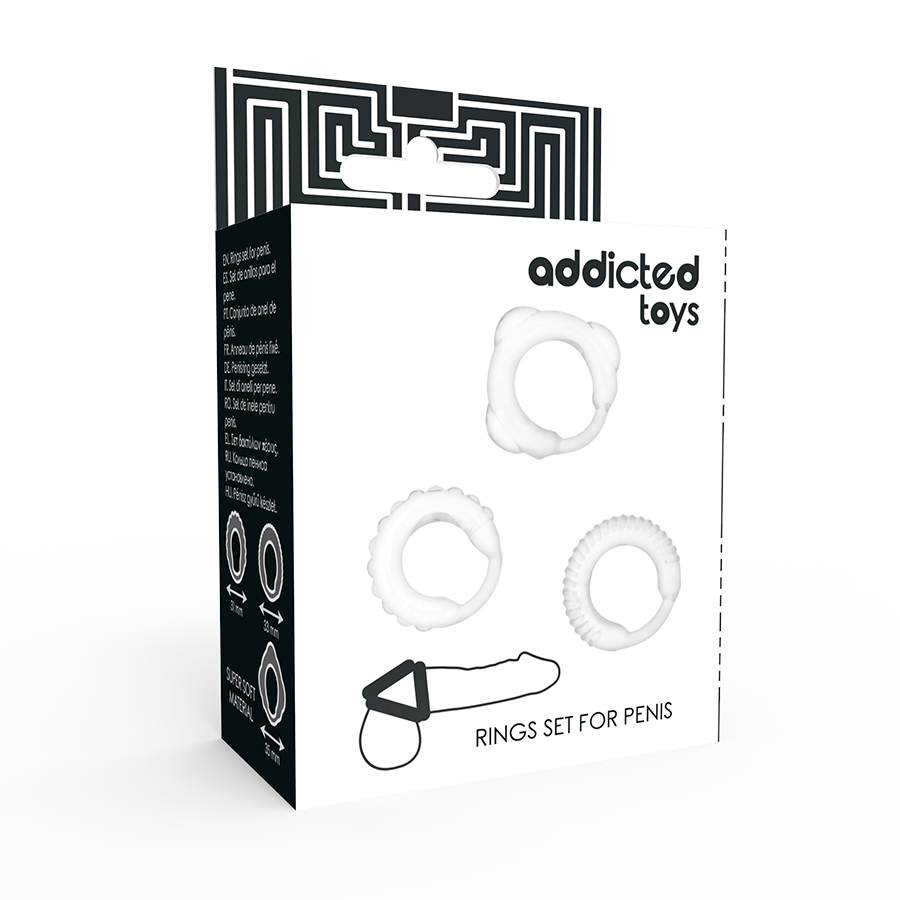 ADDICTED TOYS - C-RING SET CLEAR - NOCTURNA DESIRES