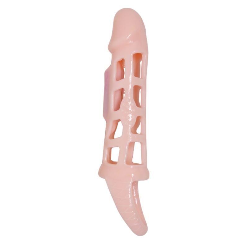 BAILE - PENIS EXTENDER COVER WITH VIBRATION AND NATURAL STRAP 13.5 CM - NOCTURNA DESIRES