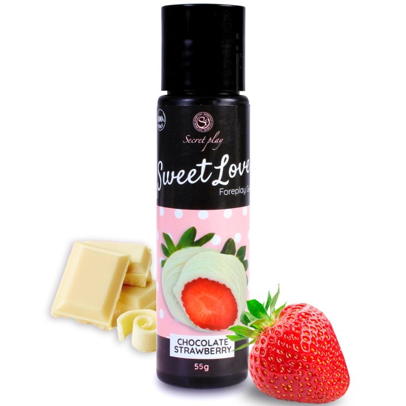 SECRETPLAY - GEL SWEET LOVE STRAWBERRY AND WHITE CHOCOLATE 60 ML - NOCTURNA DESIRES