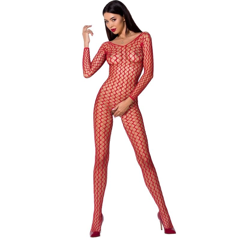 PASSION - WOMAN BS068 RED BODYSTOCKING ONE SIZE - NOCTURNA DESIRES