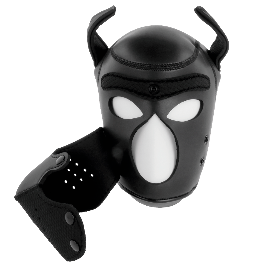 DARKNESS - NEOPRENE DOG MASK WITH REMOVABLE MUZZLE L - NOCTURNA DESIRES