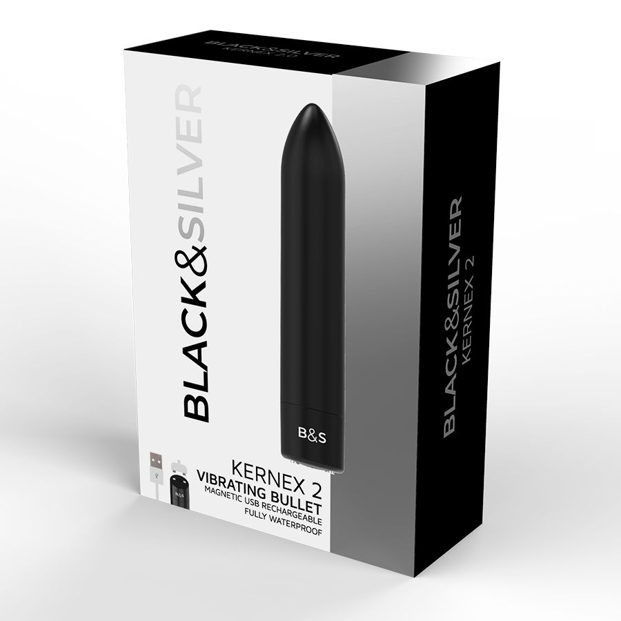 BLACK&SILVER - KERNEX 2 BLACK VIBRATING MAGNETIC BULLET - NOCTURNA DESIRES
