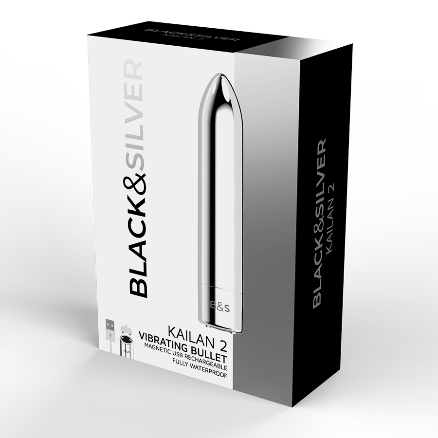 BLACK&SILVER - KAILAN 2 SILVER VIBRATING MAGNETIC BULLET - NOCTURNA DESIRES