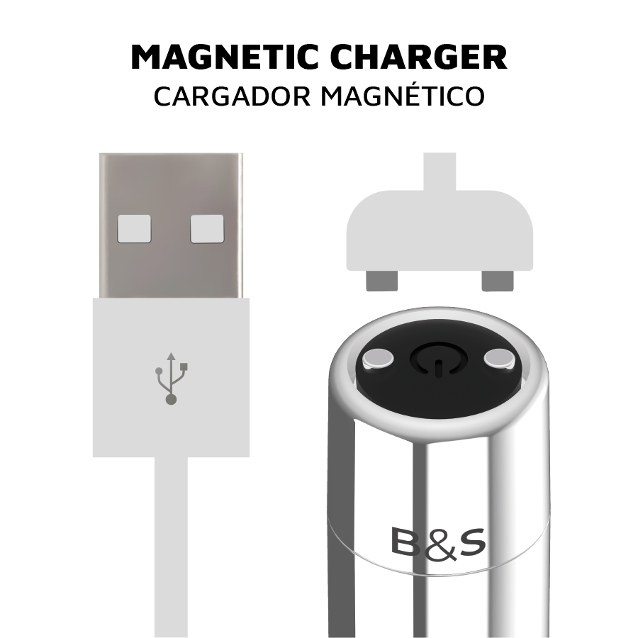 BLACK&SILVER - KAILAN 2 SILVER VIBRATING MAGNETIC BULLET - NOCTURNA DESIRES