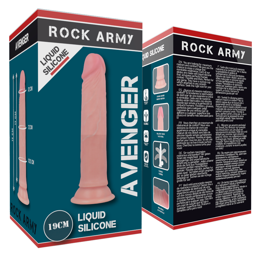 ROCKARMY - ROCKARMY LIQUID SILICONE PREMIUM AVENGER REALISTIC 19 CM -O- 3.98 CM - NOCTURNA DESIRES
