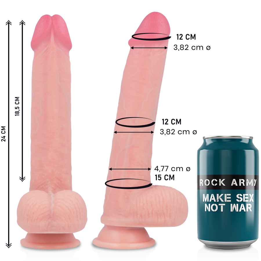ROCKARMY - LIQUID SILICONE PREMIUM KINGCOBRA REALISTIC 24 CM -O- 4.77 CM - NOCTURNA DESIRES
