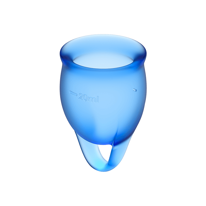 SATISFYER - FEEL CONFIDENT MENSTRUAL CUP DARK BLUE 15 + 20 ML - NOCTURNA DESIRES