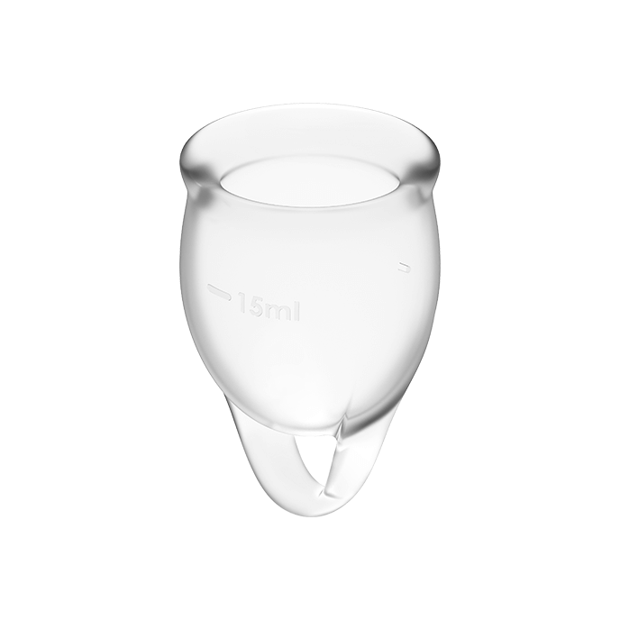 SATISFYER - FEEL CONFIDENT MENSTRUAL CUP CLEAR 15 + 20 ML - NOCTURNA DESIRES