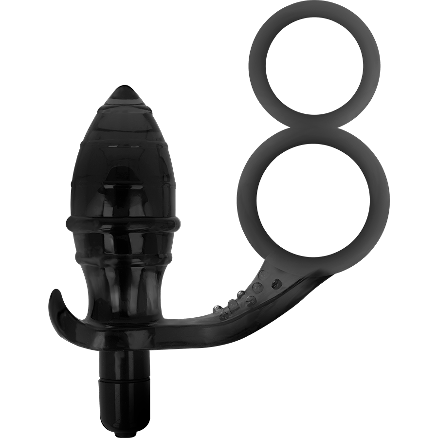 ADDICTED TOYS - ANAL PLUG WITH DOUBLE BLACK RING - NOCTURNA DESIRES