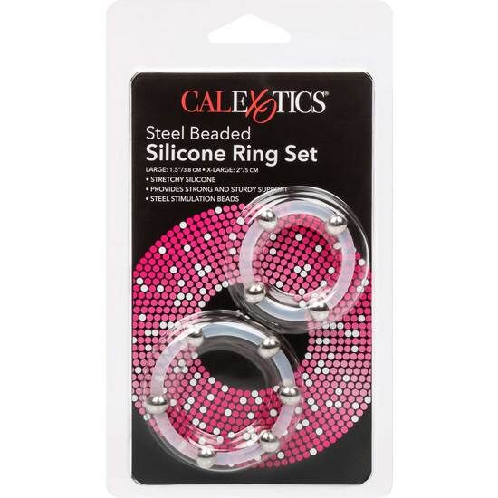 CALEXOTICS - STEEL BEADED SILICONE RING SET - NOCTURNA DESIRES