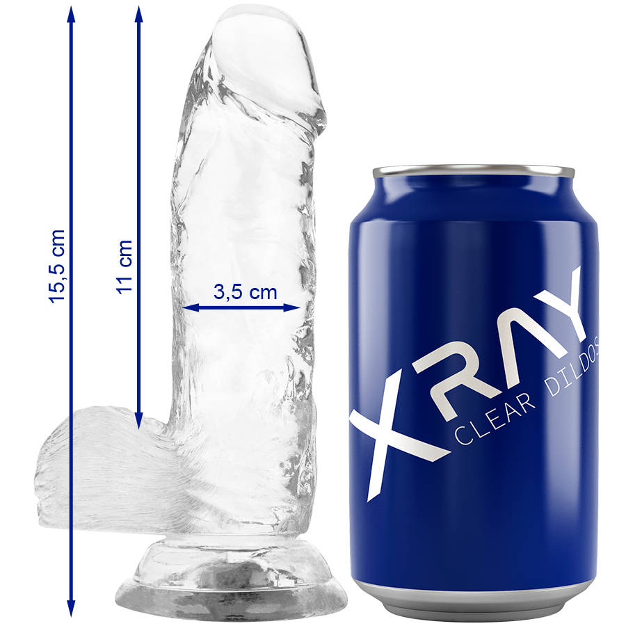 X RAY - CLEAR COCK WITH BALLS 15.5 CM -O- 3.5 CM - NOCTURNA DESIRES