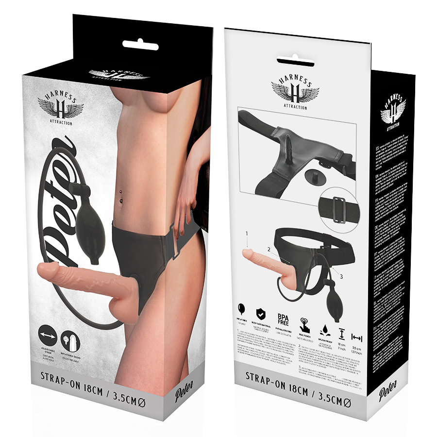 HARNESS ATTRACTION - RNES PETER WITH INFLATABLE PENIS 18 CM -O- 3.5 CM - NOCTURNA DESIRES