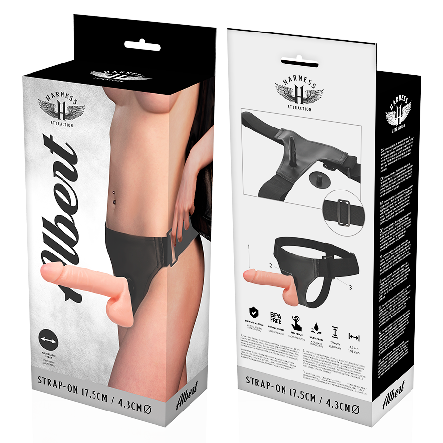 HARNESS ATTRACTION - RNES ALBERT REALISTIC 17.5 CM -O- 4.3 CM - NOCTURNA DESIRES