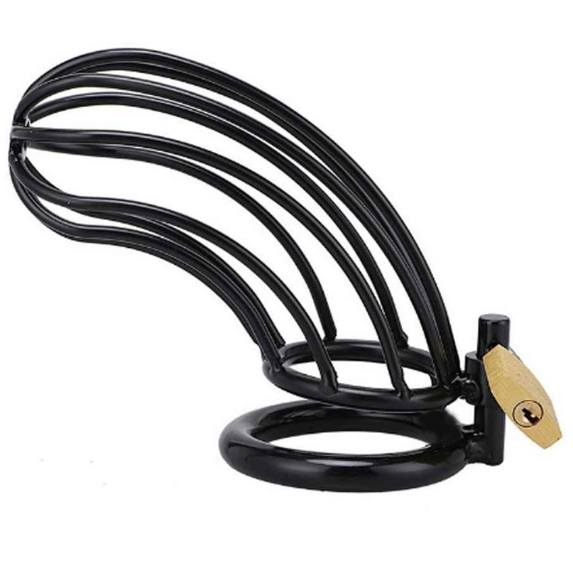 METAL HARD - BLACK BIRD CHASTITY RING CAGE - NOCTURNA DESIRES
