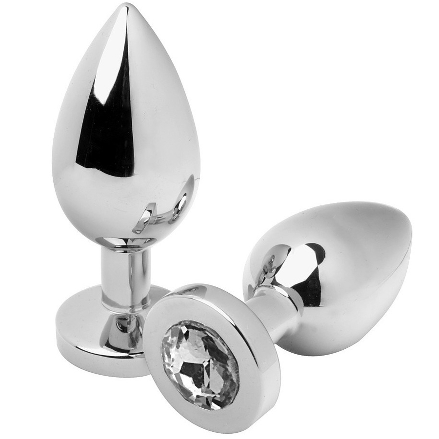 METAL HARD - ANAL PLUG DIAMOND TRANSPARENT MEDIUM 7.62CM - NOCTURNA DESIRES