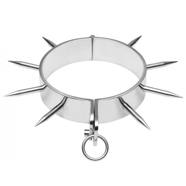 METAL HARD - BDSM SLAVE COLLAR WITH POINTS - NOCTURNA DESIRES