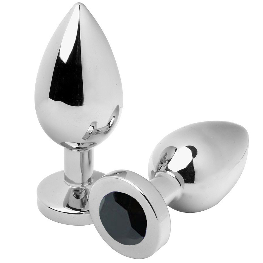 METAL HARD - ANAL PLUG DIAMOND BLACK SMALL 5.71CM - NOCTURNA DESIRES