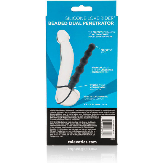 CALEXOTICS - BEADED DUAL PENETRATOR BLACK - NOCTURNA DESIRES