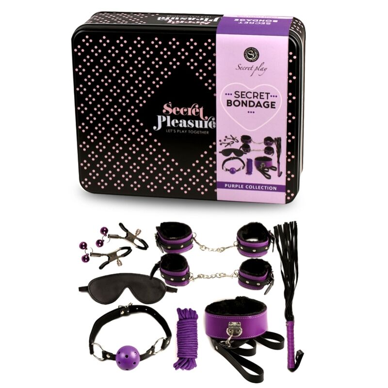 SECRETPLAY - BDSM SET 8PCS PURBLE /BLACK SECRETPLAY 100% FETISH NOCTURNA DESIRES