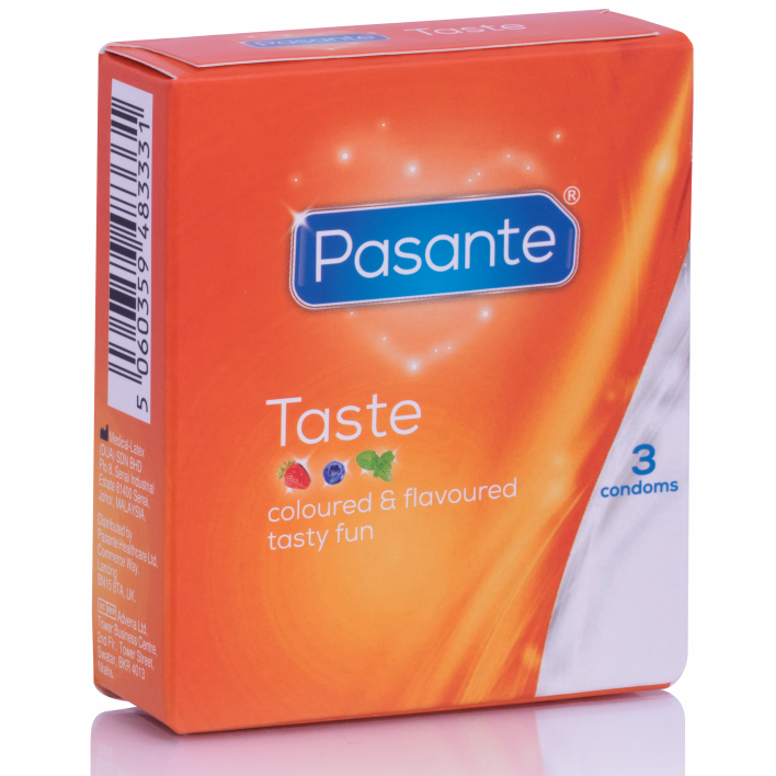 PASANTE - CONDOMS FLAVORS 3 UNITS - NOCTURNA DESIRES