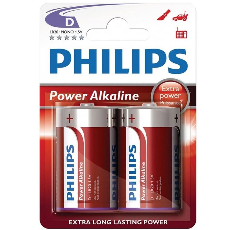 PHILIPS - POWER ALKALINE PILA D LR20 PACK 2 - NOCTURNA DESIRES