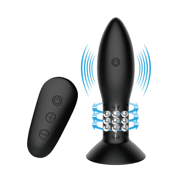 MR PLAY - PLUG WITH BLACK ROTATING BALLS REMOTE CONTROL - NOCTURNA DESIRES