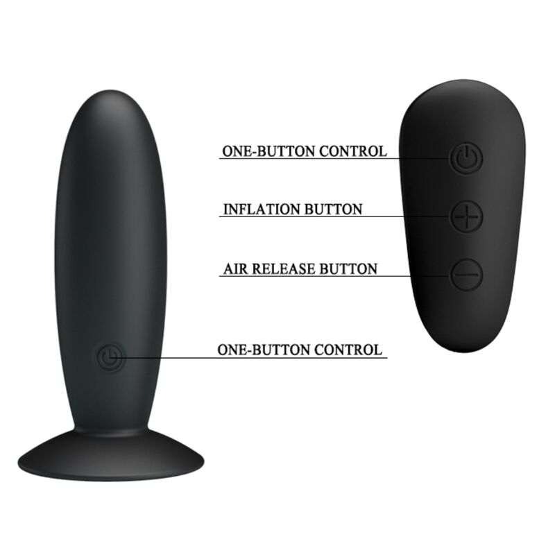 MR PLAY - ANAL PLUG WITH VIBRATION BLACK REMOTE CONTROL - NOCTURNA DESIRES