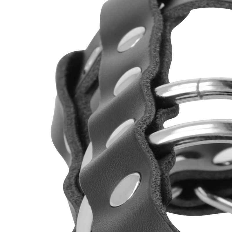DARKNESS - LEATHER CHASTITY CAGE WITH LOCK - NOCTURNA DESIRES