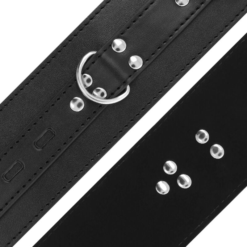 DARKNESS - BLACK LEATHER HANDCUFFS - NOCTURNA DESIRES