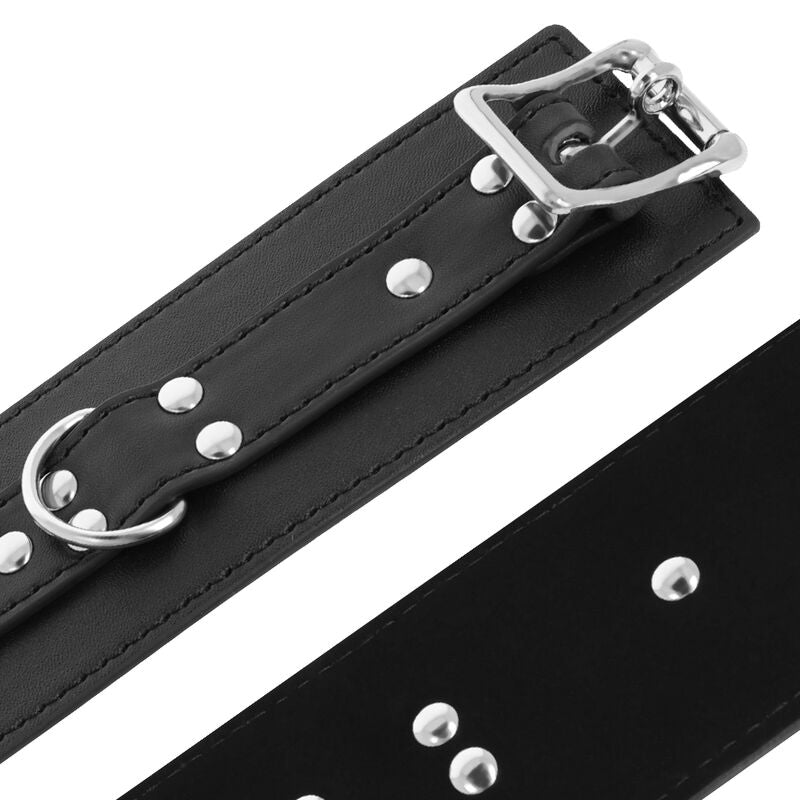 DARKNESS - BLACK LEATHER HANDCUFFS - NOCTURNA DESIRES