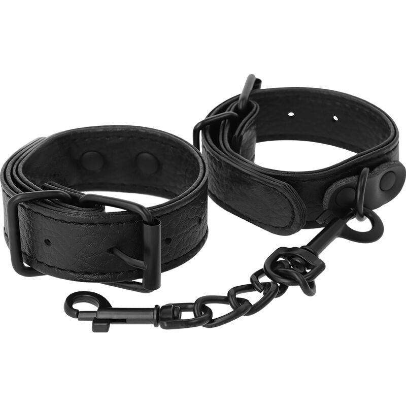 DARKNESS - WIDE THIN TEXTURED HANDCUFFS - NOCTURNA DESIRES