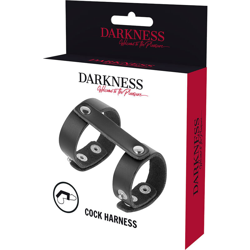 DARKNESS - LEATHER ADJUSTABLE PENIS AND TESTICLE RING - NOCTURNA DESIRES