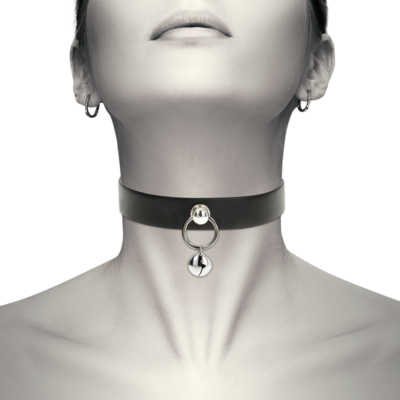 COQUETTE CHIC DESIRE - VEGAN LEATHER NECKLACE WOMAN ACCESSORY RATTLE/HOOP - NOCTURNA DESIRES