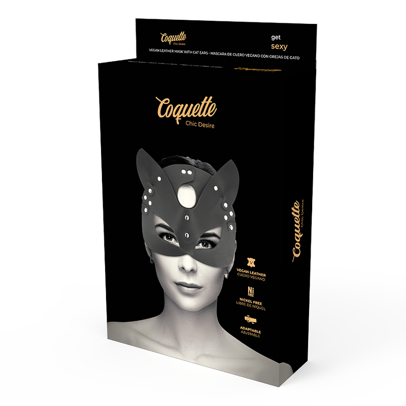 COQUETTE CHIC DESIRE - VEGAN LEATHER MASK WITH BUNNY EARS - NOCTURNA DESIRES