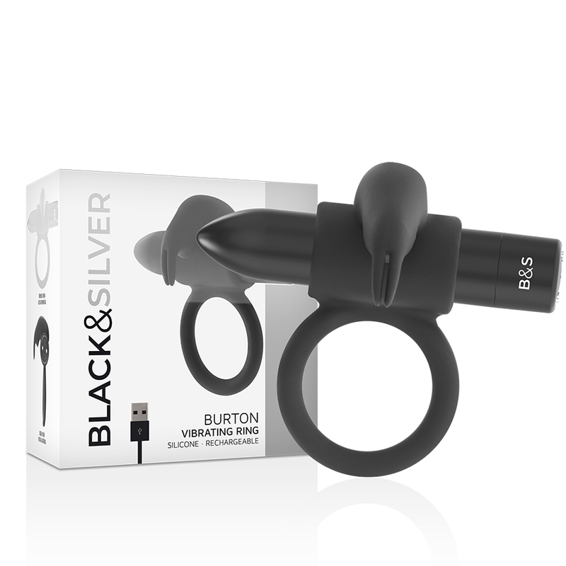 BLACK&SILVER - BURTON RING 10 VIBRATION MODES BLACK - NOCTURNA DESIRES