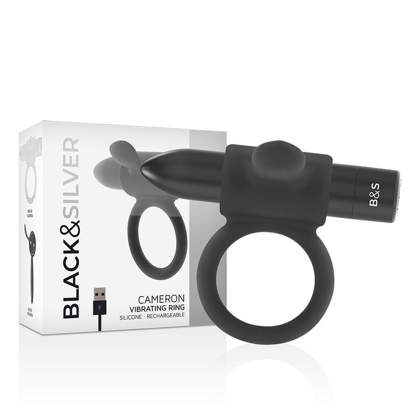 BLACK&SILVER - CAMERON BLACK RECHARGEABLE RING - NOCTURNA DESIRES