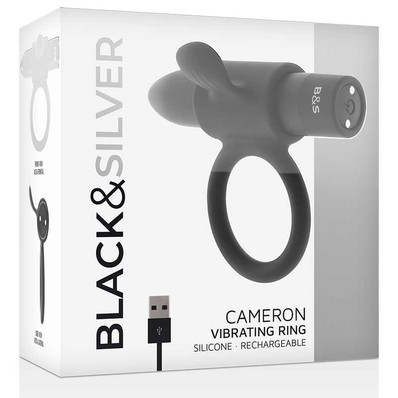 BLACK&SILVER - CAMERON BLACK RECHARGEABLE RING - NOCTURNA DESIRES