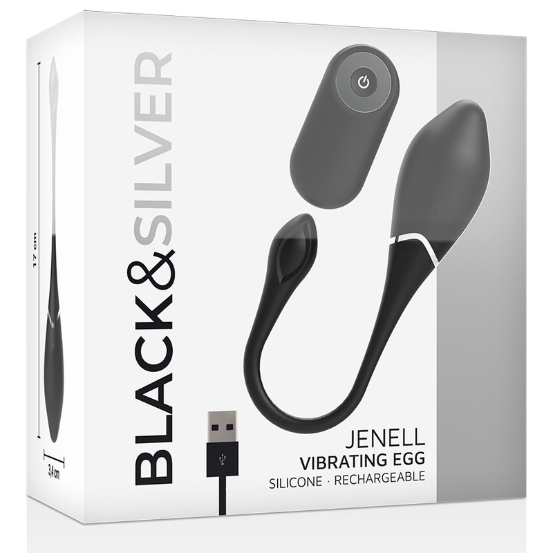 BLACK&SILVER - JENELL RECHARGEABLE VIBRATING EGG - NOCTURNA DESIRES