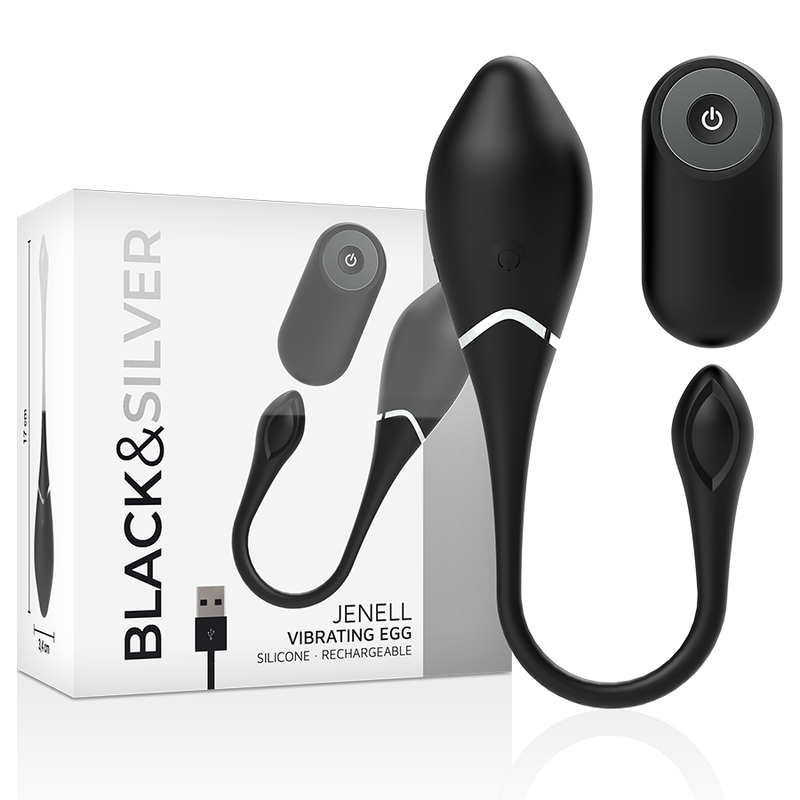 BLACK&SILVER - JENELL RECHARGEABLE VIBRATING EGG - NOCTURNA DESIRES