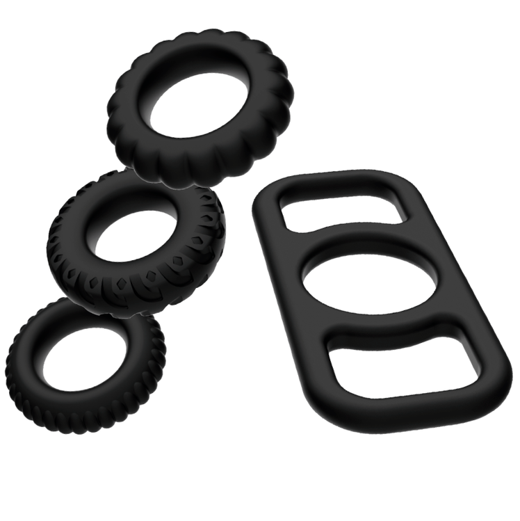 ADDICTED TOYS - COCK RING SET 4 PIECES - NOCTURNA DESIRES