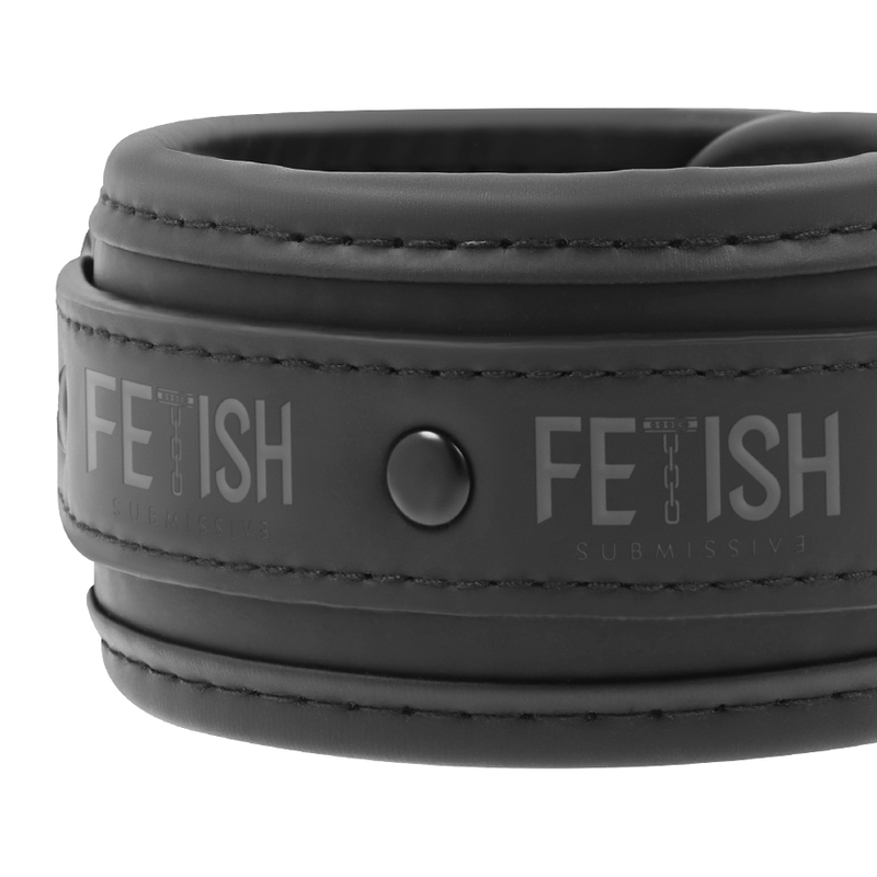 FETISH SUBMISSIVE - VEGAN LEATHER HANDCUFFS WITH NOPRENE LINING FETISH SUBMISSIVE BONDAGE NOCTURNA DESIRES