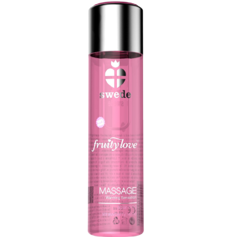 SWEDE - FRUITY LOVE WARMING EFFECT MASSAGE OIL SPARKLING STRAWBERRY WINE 120 ML - NOCTURNA DESIRES