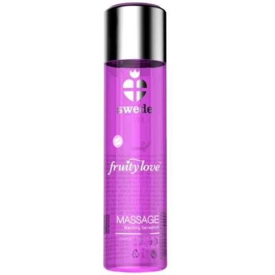 SWEDE - FRUITY LOVE WARMING EFFECT MASSAGE OIL PINK RASPBERRY AND RHUBARB 60 ML - NOCTURNA DESIRES