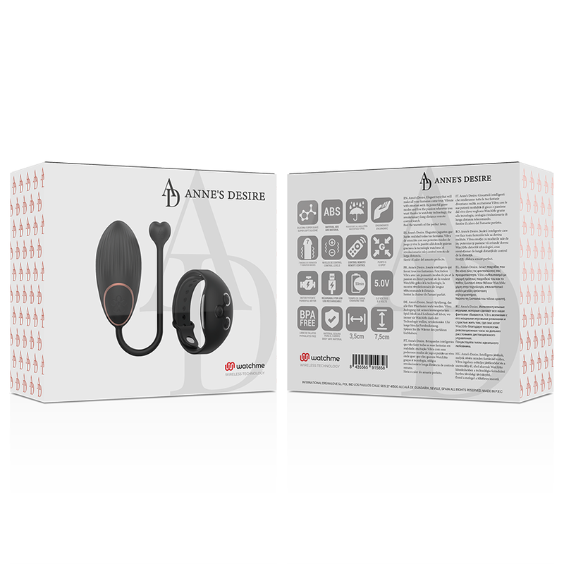 ANNE'S DESIRE - EGG REMOTE CONTROL TECHNOLOGY WATCHME BLACK - NOCTURNA DESIRES