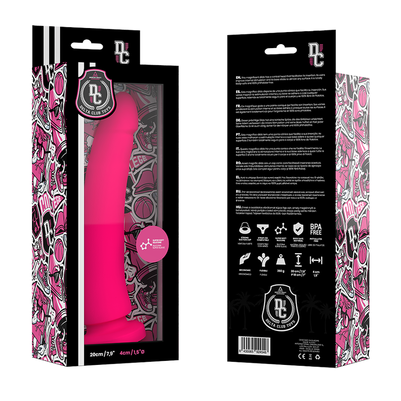 DELTA CLUB - TOYS PINK DILDO MEDICAL SILICONE 20 CM -O- 4 CM - NOCTURNA DESIRES