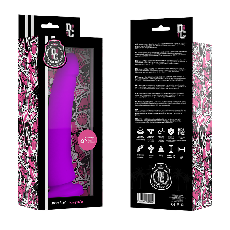 DELTA CLUB - TOYS LILAC DILDO MEDICAL SILICONE 20 CM -O- 4 CM - NOCTURNA DESIRES