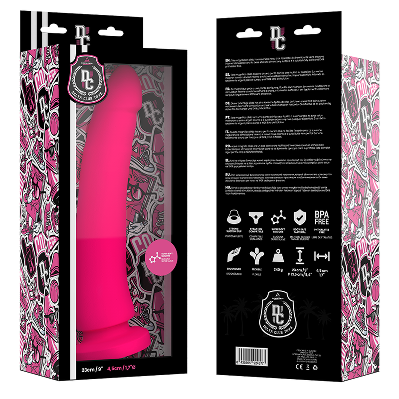 DELTA CLUB - TOYS PINK DILDO MEDICAL SILICONE 23 CM -O- 4.5 CM - NOCTURNA DESIRES