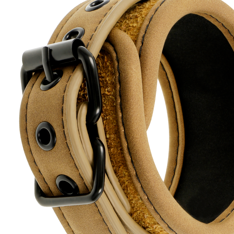 FETISH SUBMISSIVE ORIGEN - VEGAN LEATHER ANKLE CUFFS WITH NEOPRENE LINING - NOCTURNA DESIRES