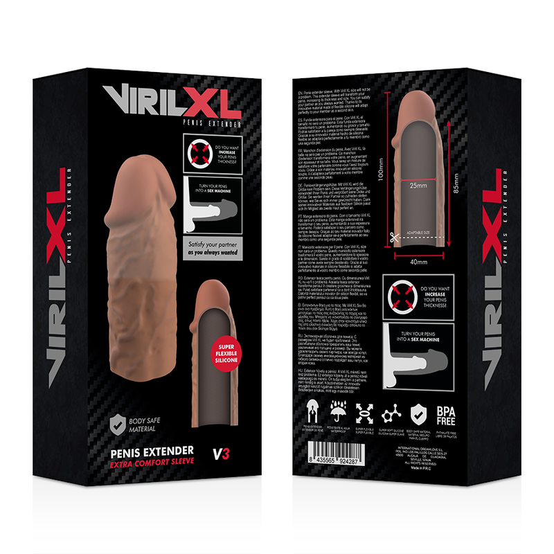 VIRILXL - LIQUID SILICONE V3 BROWN PENIS EXTENSION - NOCTURNA DESIRES