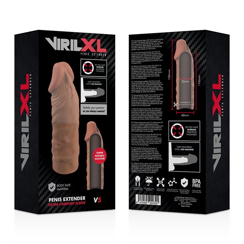 VIRILXL - LIQUID SILICONE V5 BROWN PENIS EXTENSION - NOCTURNA DESIRES